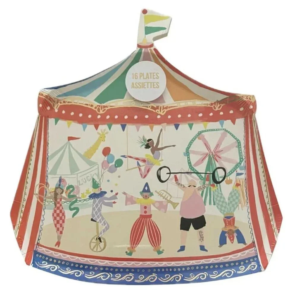 NWT - Meri Meri Paper Circus Paper Plates (set of 32) Paper Napkins (set of 32)